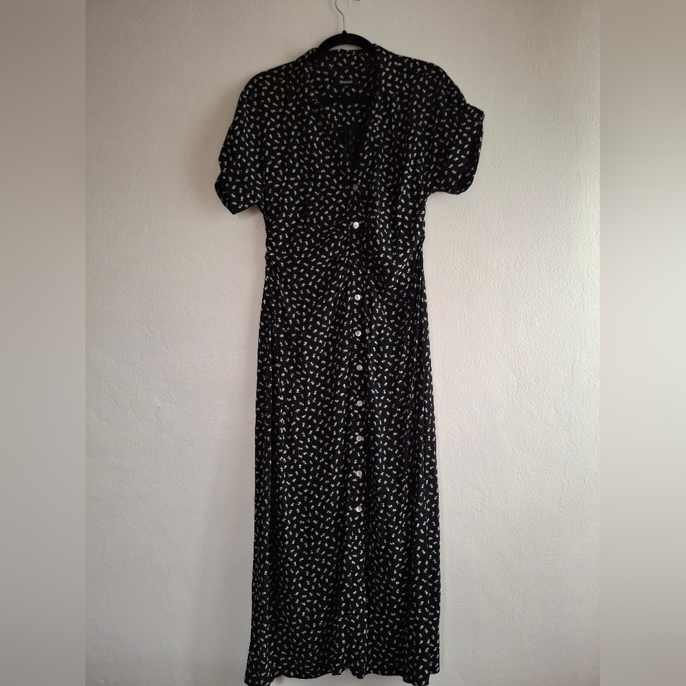 Madewell Floral Maxi Button Down Dress